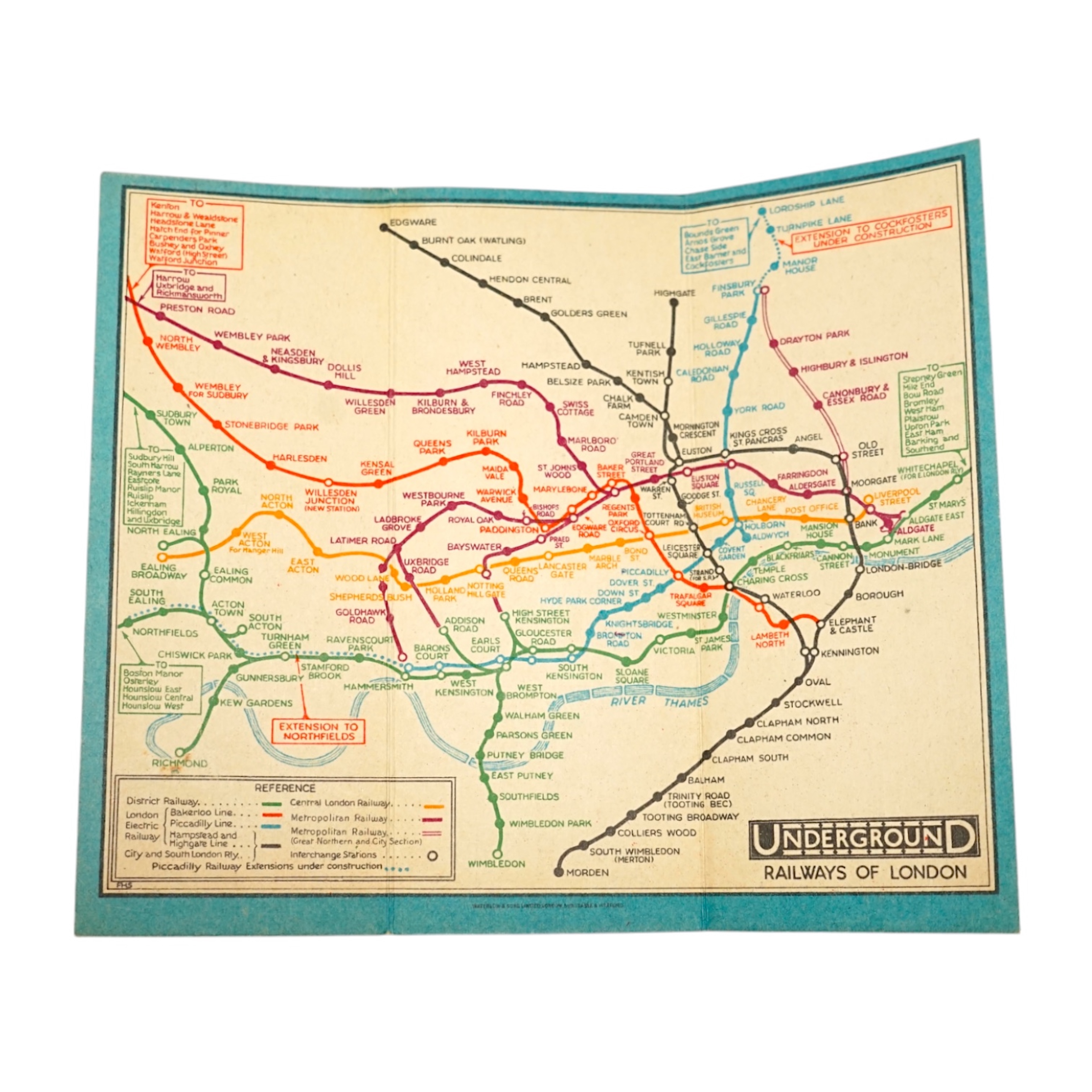 A Stingemore London Underground Railway pocket map c.1930, with red cover. Condition - good.